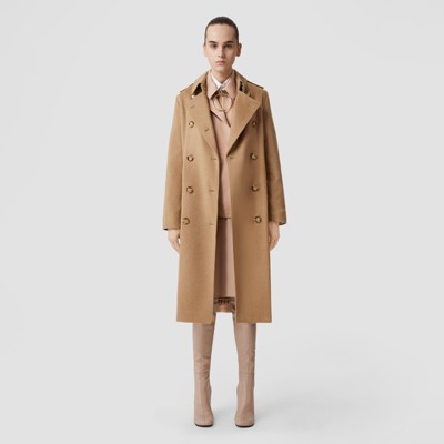 Cashmere Kensington Trench Coat in Camel Melange | Burberry® Official