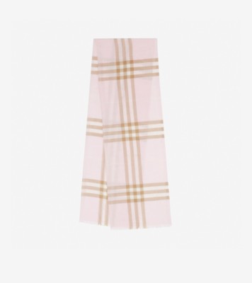 Check Cashmere Scarf in Alabaster | Burberry® Official