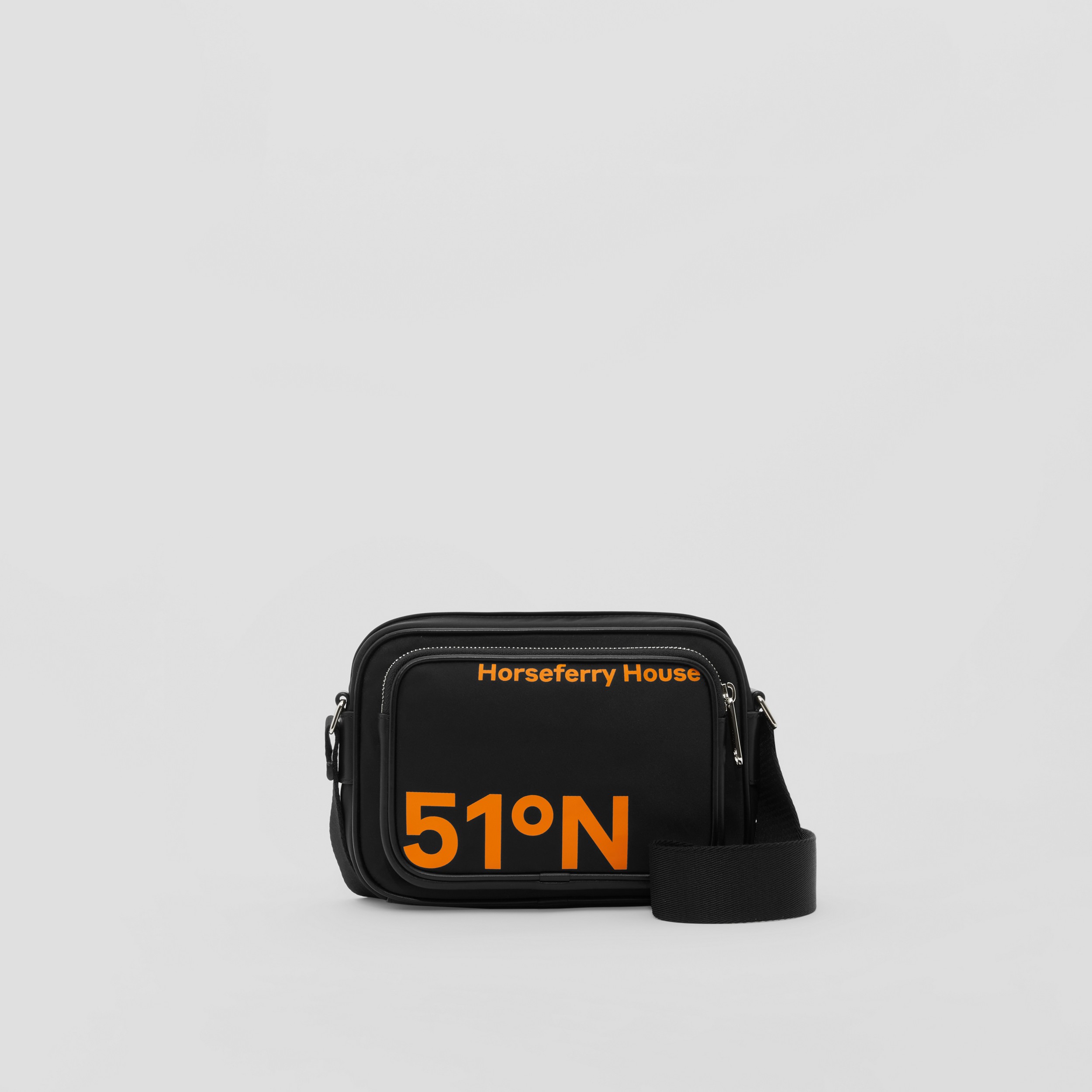 Coordinates Print Nylon Paddy Bag in Black/orange - Men | Burberry® Official - 1
