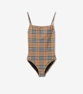 Check Swimsuit in Archive beige Women Nylon Burberry Official