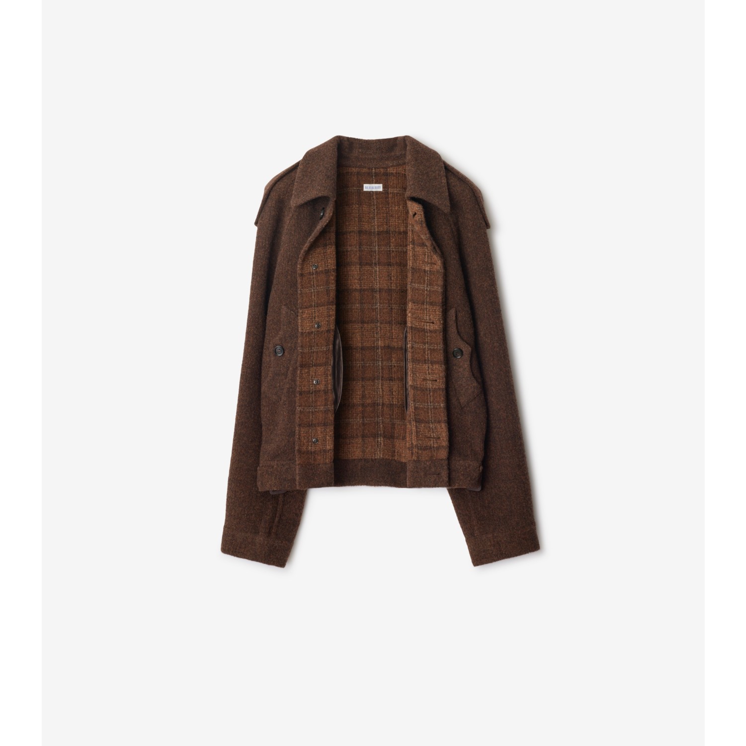 Detachable Scarf Wool Blend Jacket in Ginger/ginger - Men | Burberry® Official