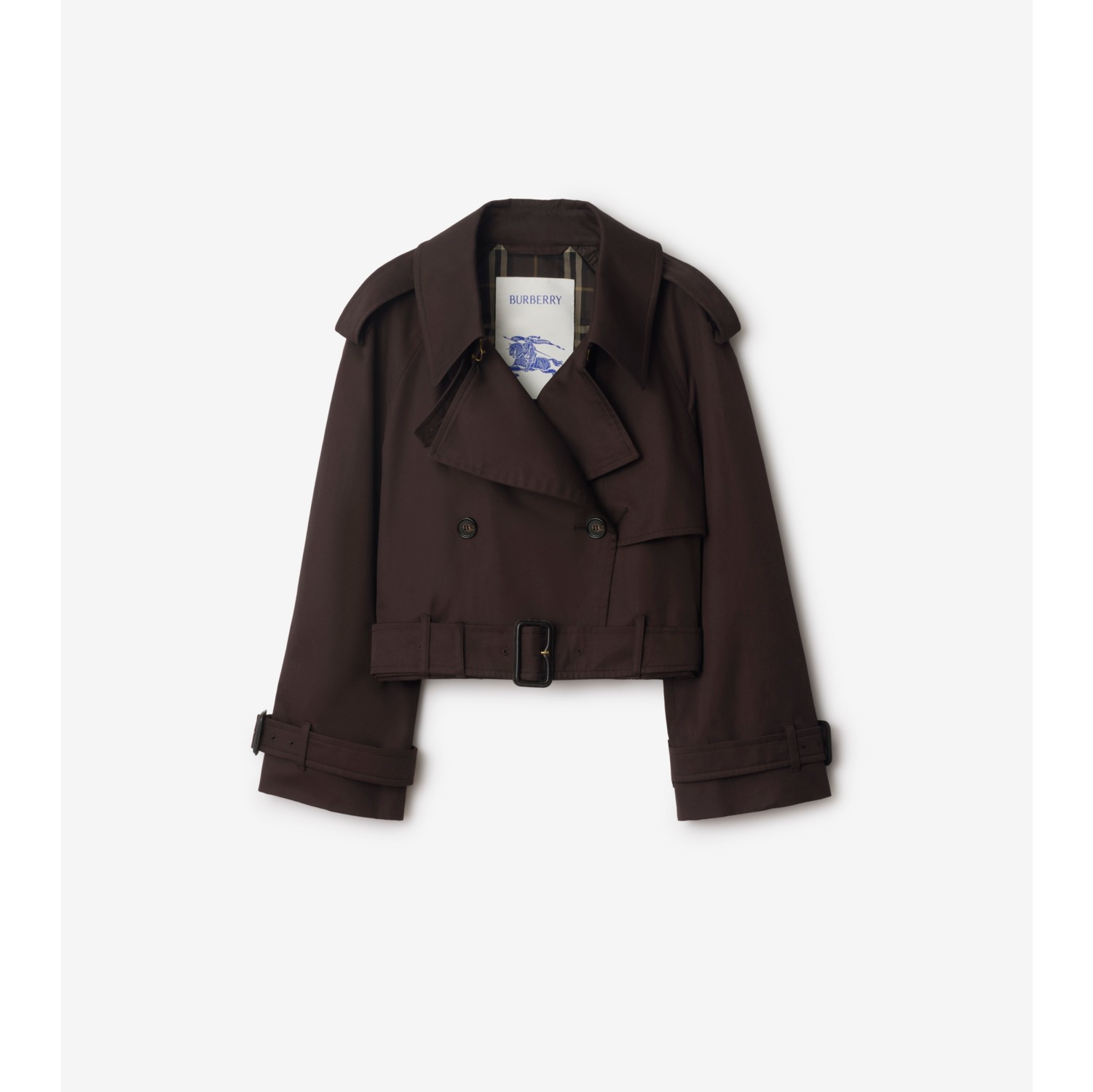 Cropped Gabardine Trench Jacket