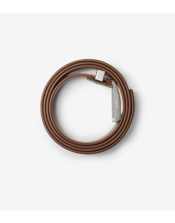 Leather Engraved Check Belt