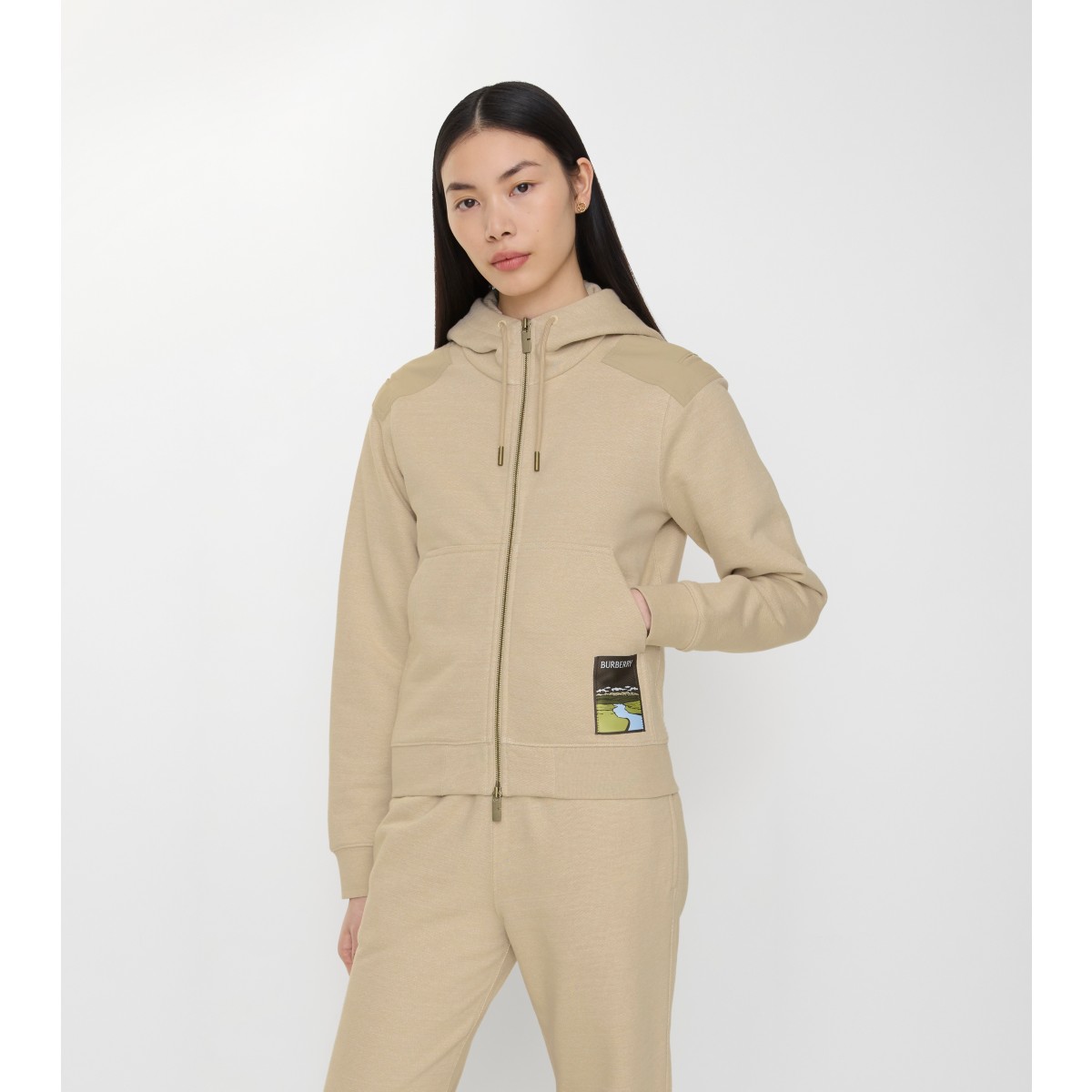  Landscape Label Zip Hoodie