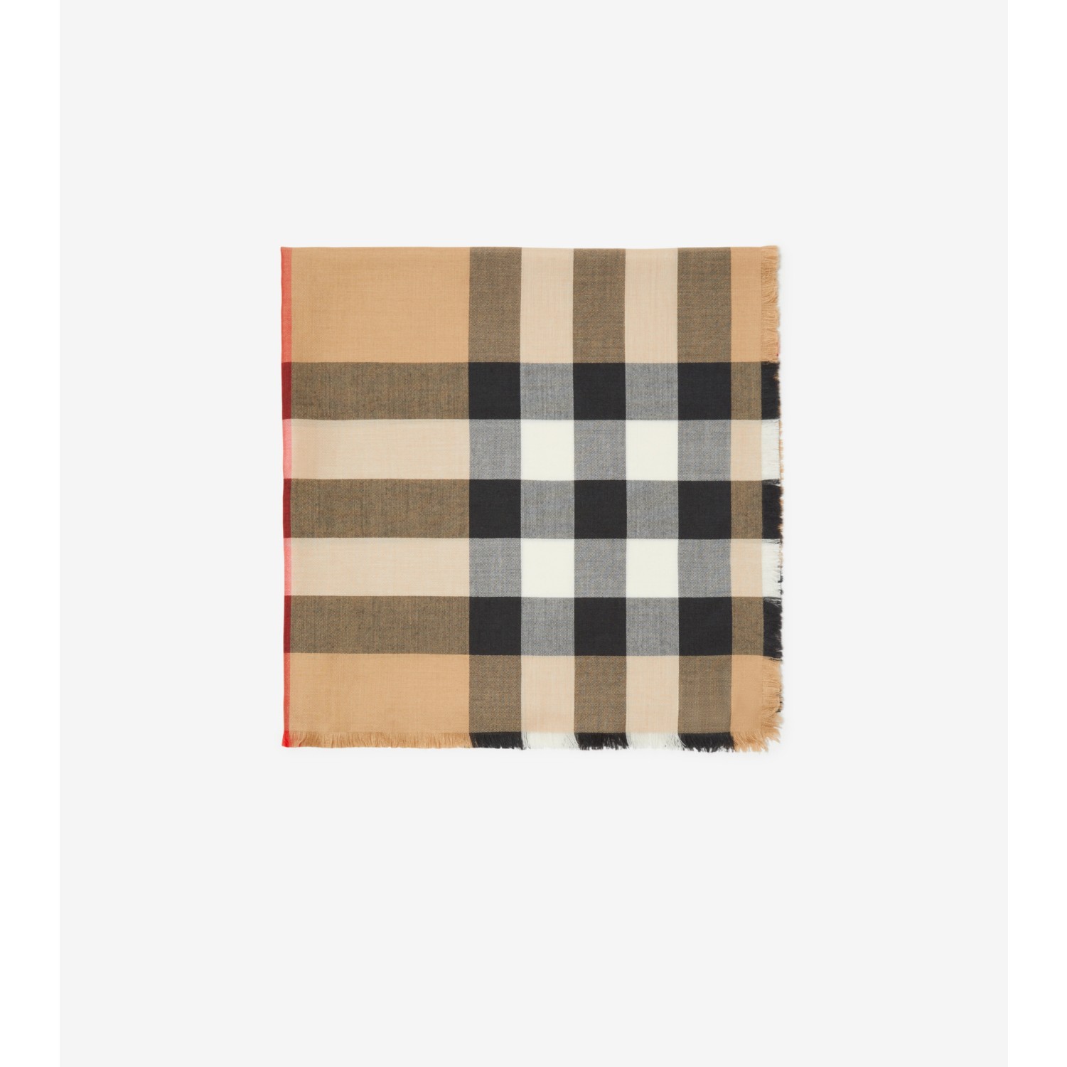 Check Cashmere Silk Scarf in Archive beige Burberry® Official