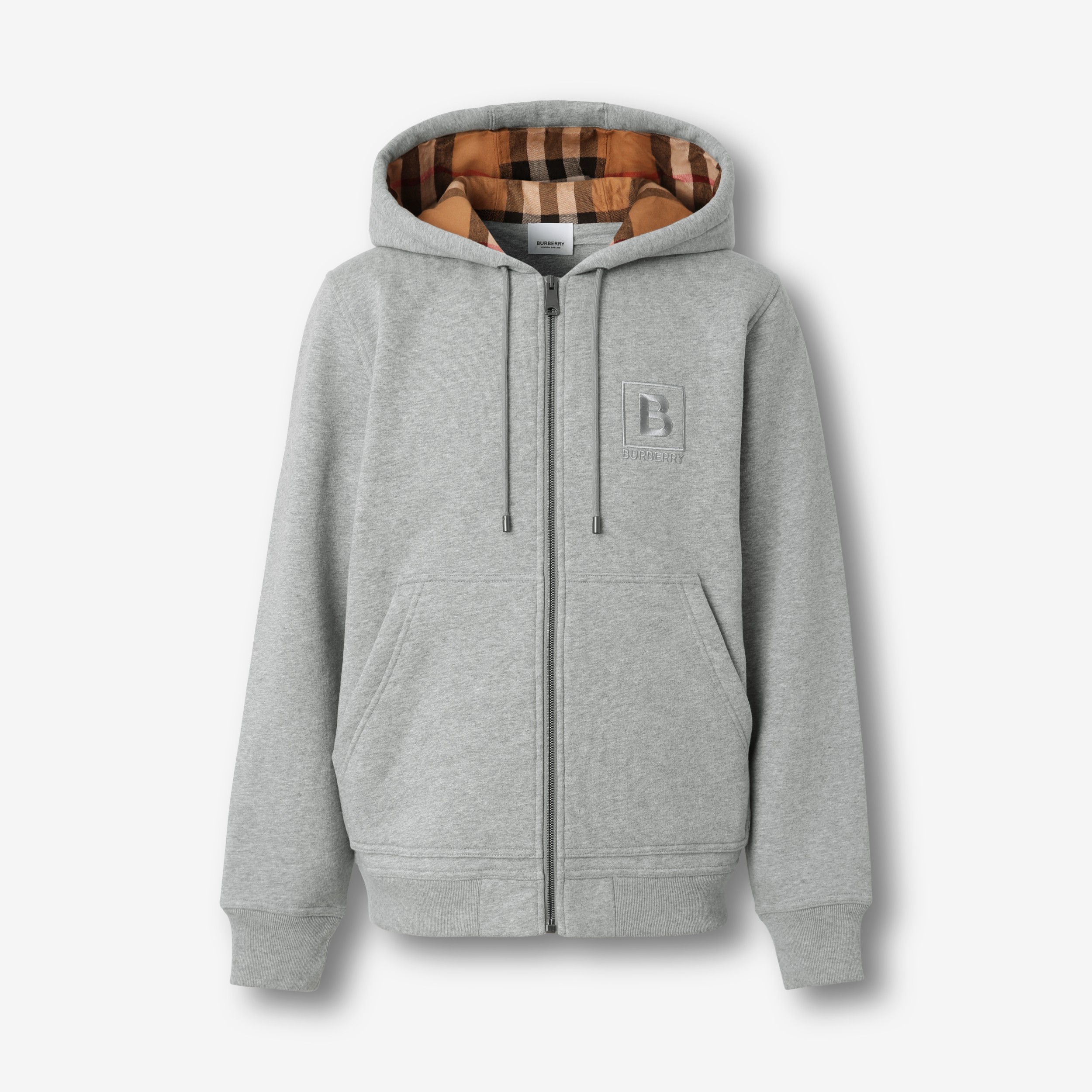 Sudadera en mezcla de algodón con capucha y letra gráfica (Gris Pálido) - Hombre | oficial