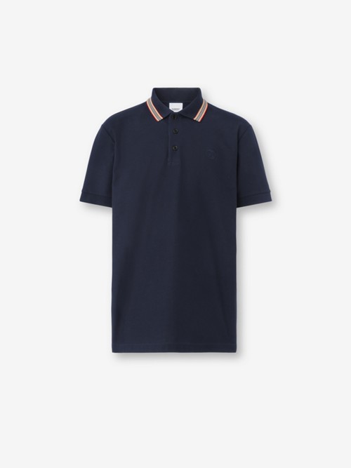 Burberry Cotton Polo Shirt In Blue