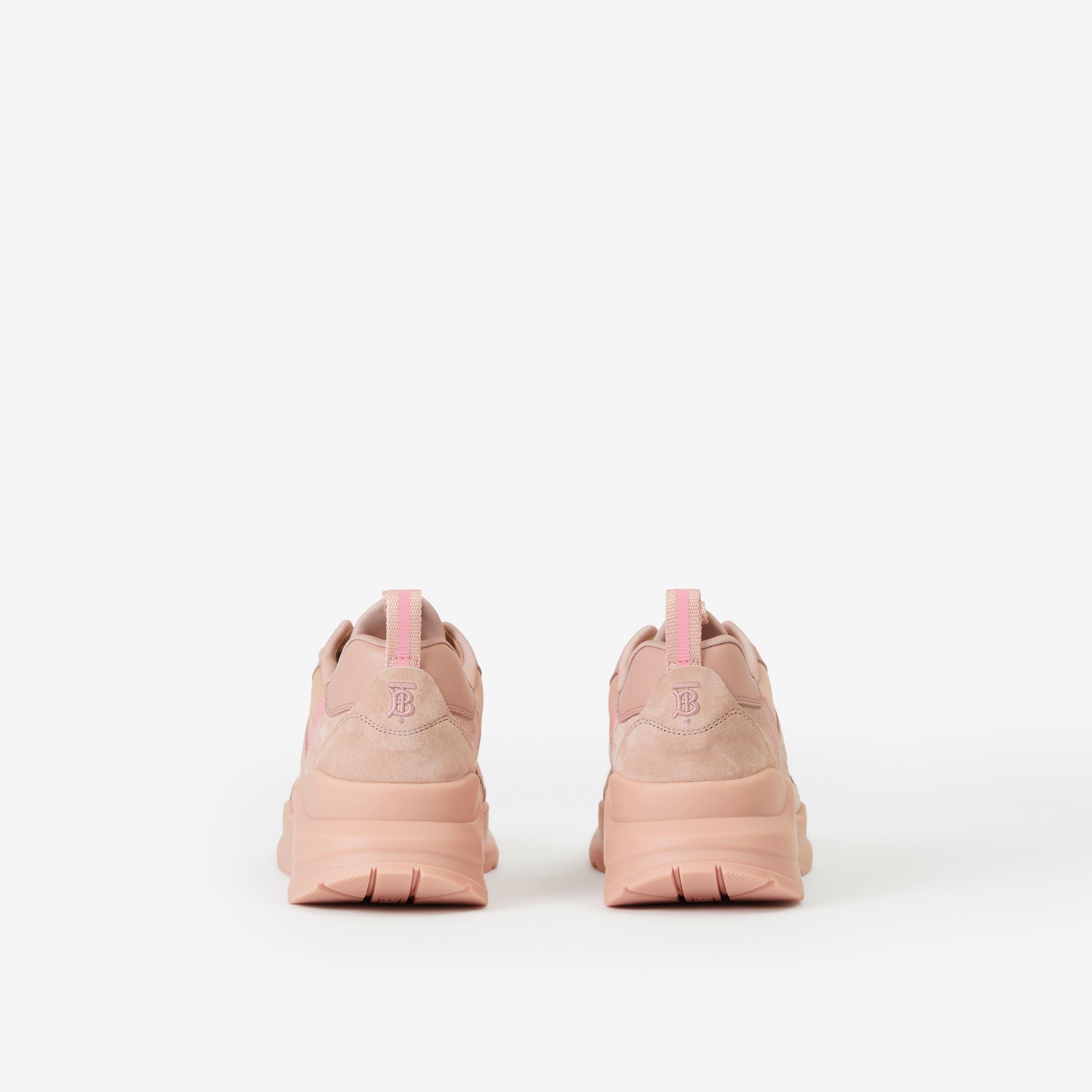 徽标压花皮革拼麂皮运动鞋 (暗粉色) - 女士 | Burberry® 博柏利官网 - 3