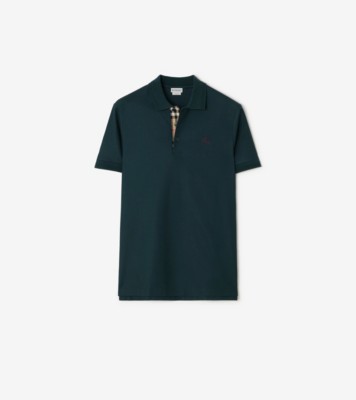 Burberry コットンポロシャツ (ティールブルー) - メンズ | Burberry®公式サイト