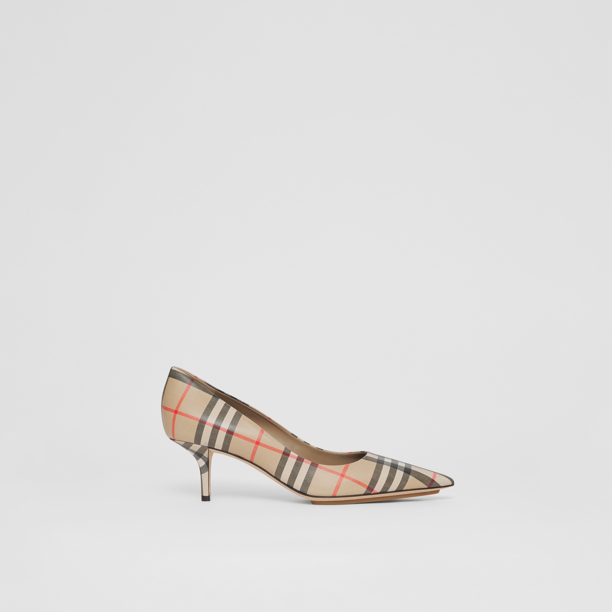 Vintage Check Leather Point-toe Pumps in Archive Beige - Women | Burberry® Official - 1
