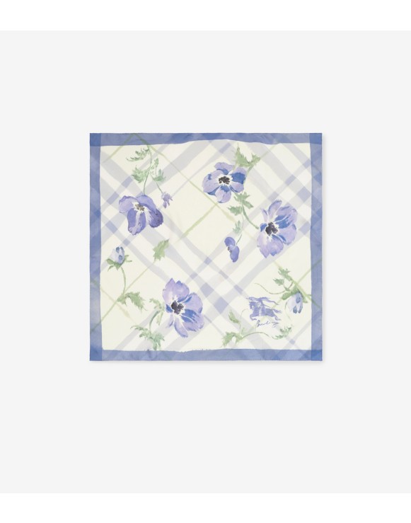Watercolour Check Silk Scarf