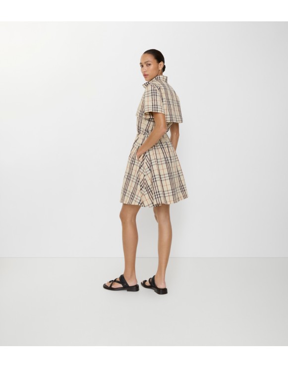 Burberry チェック柄 七分袖ドレス ウィメンズ デザイナー ドレス | Burberry® 公式サイト