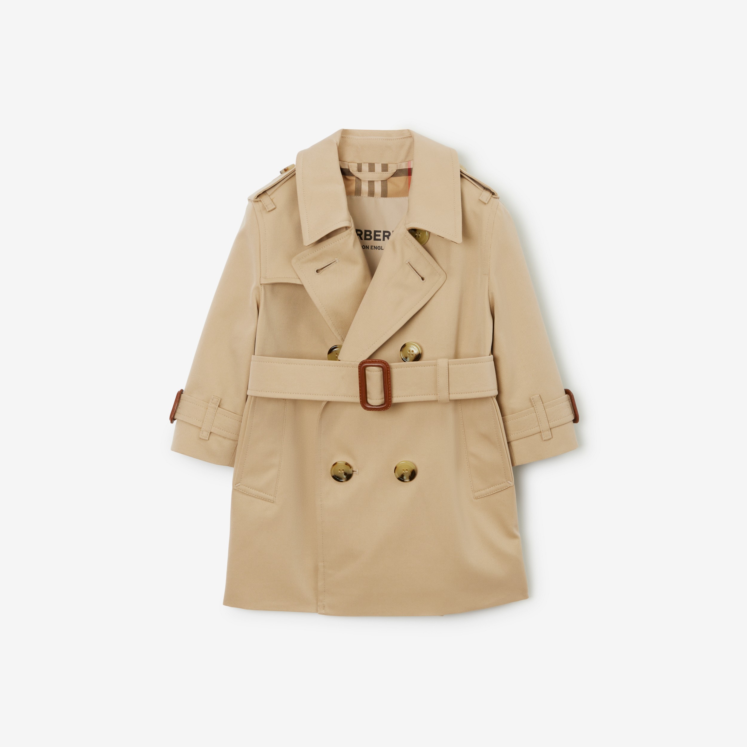 Trench coat en algodón de gabardina (Miel) - Niños | Burberry® oficial - 1
