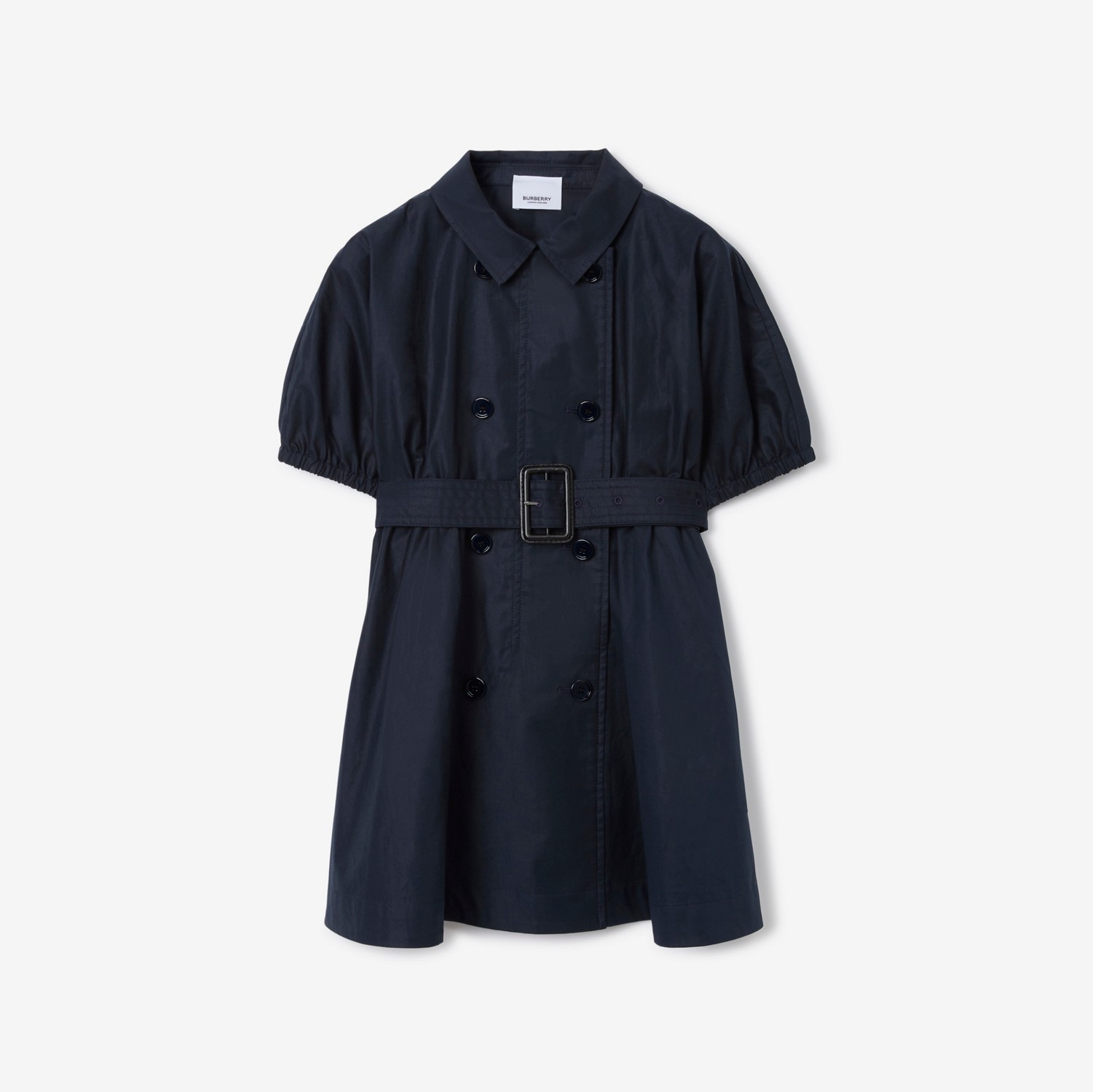 스트레치 코튼 트렌치 드레스 (네이비 블랙) | Burberry®
