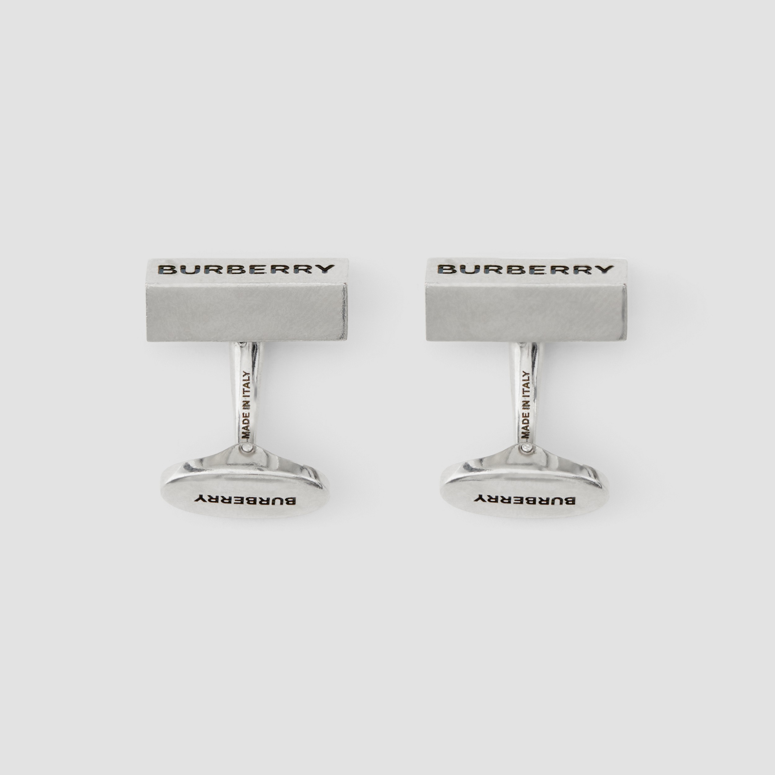 Engraved Palladium-plated Cufflinks in Vintage Steel - Men | Burberry® Official - 3