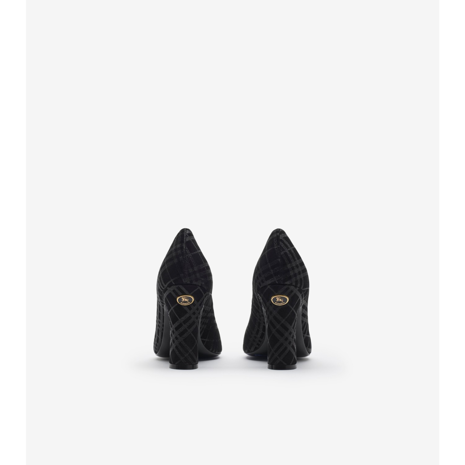 Check Suede Trinket Pumps