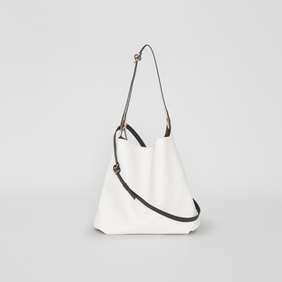 The Leather Grommet Detail Bag in Chalk 