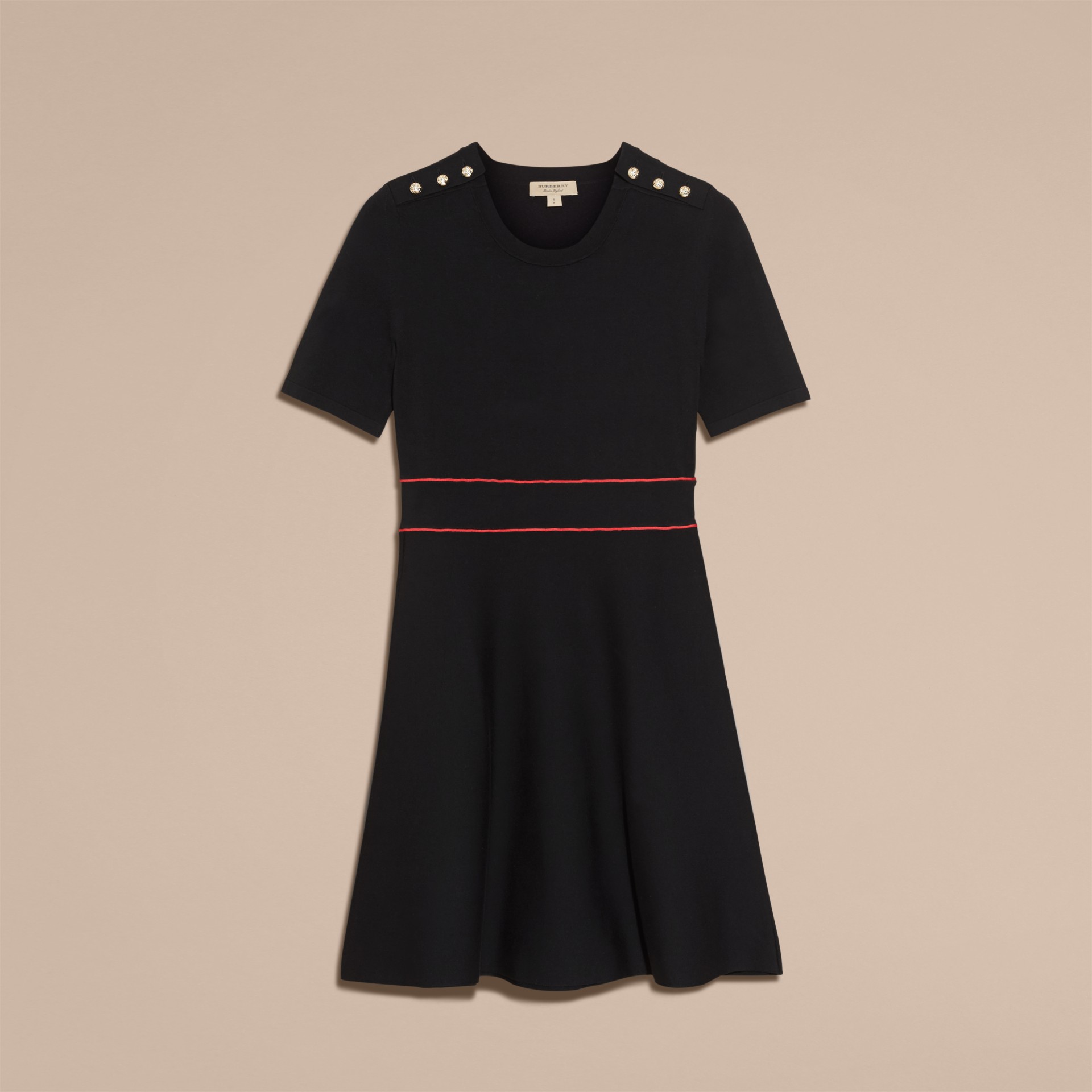 Technical Stretch Cotton Military Dress in Black - Women | Burberry ...