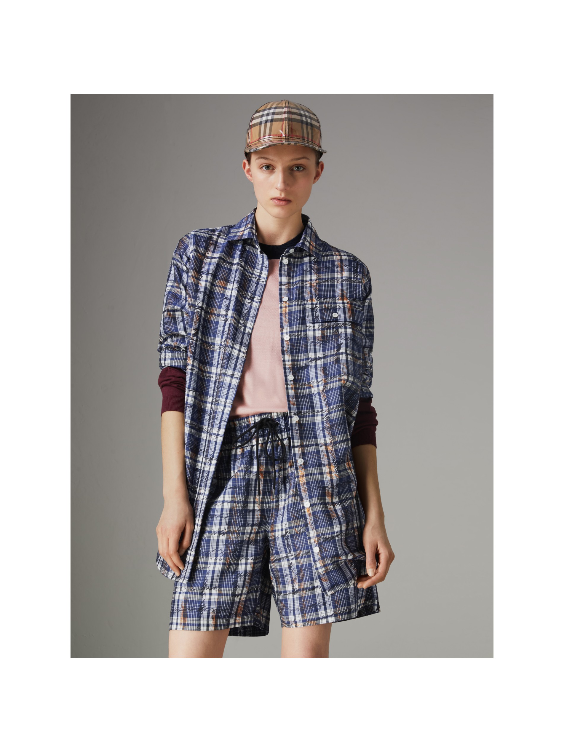 涂鸦格纹丝质衬衫 产品图片41