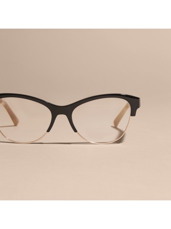Half-rimmed Cat-eye Optical Frames Black Burberry