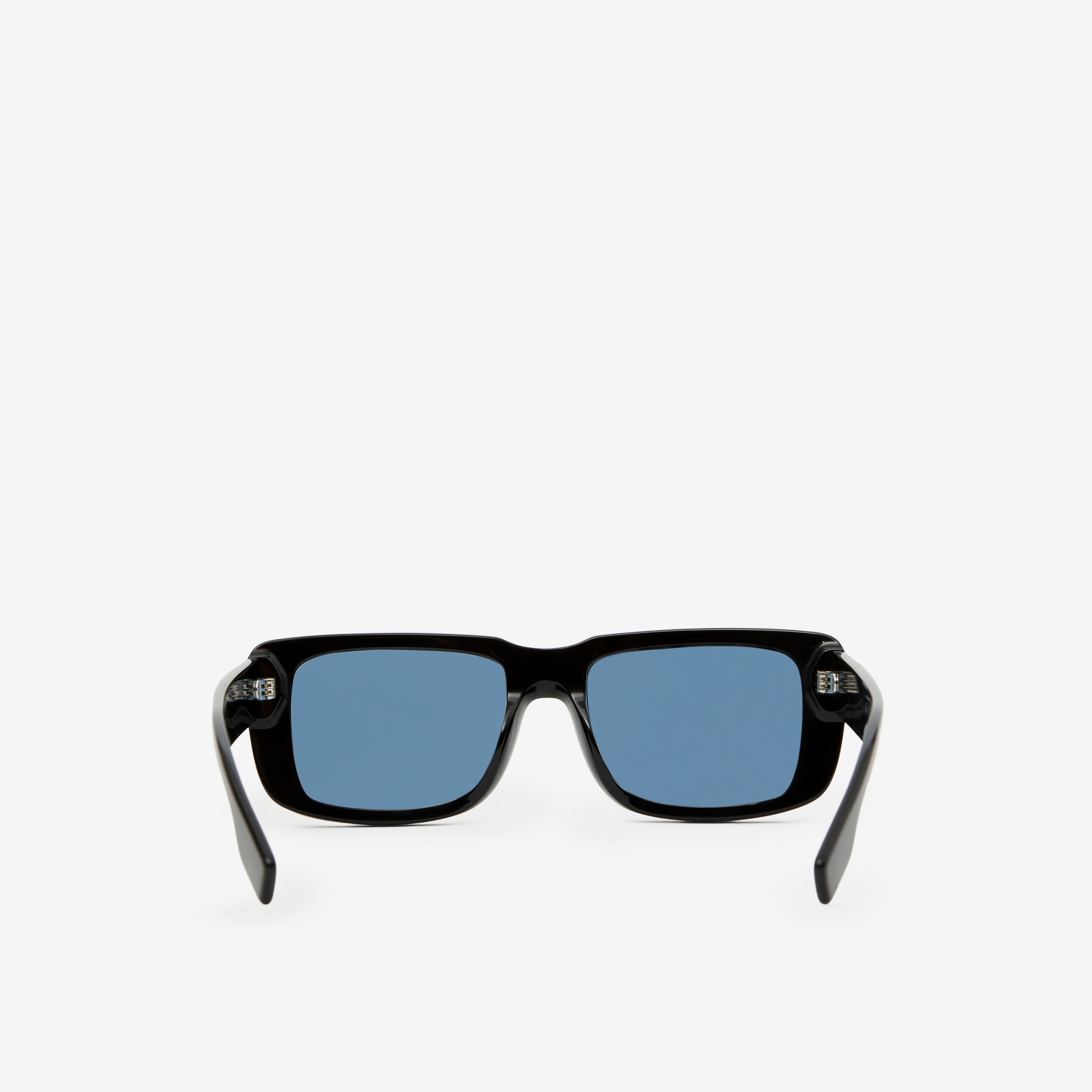 Óculos de sol com armação retangular e logotipo (Preto/azul) - Homens | Burberry® oficial - 3