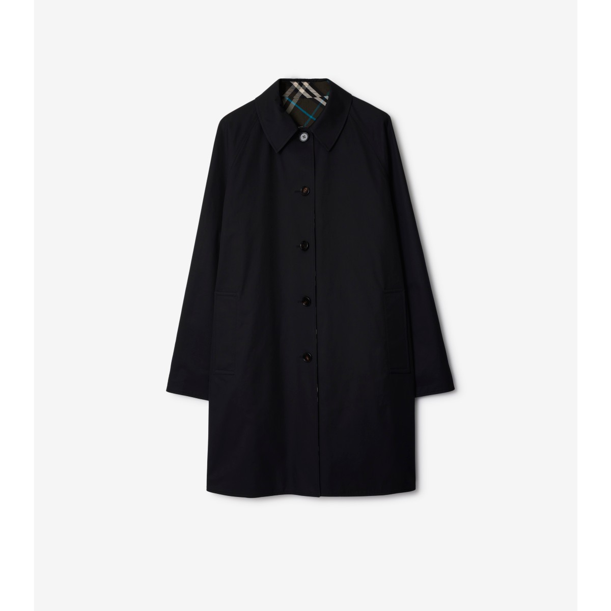 Shop Burberry Long Reversible Gabardine Car Coat In Black