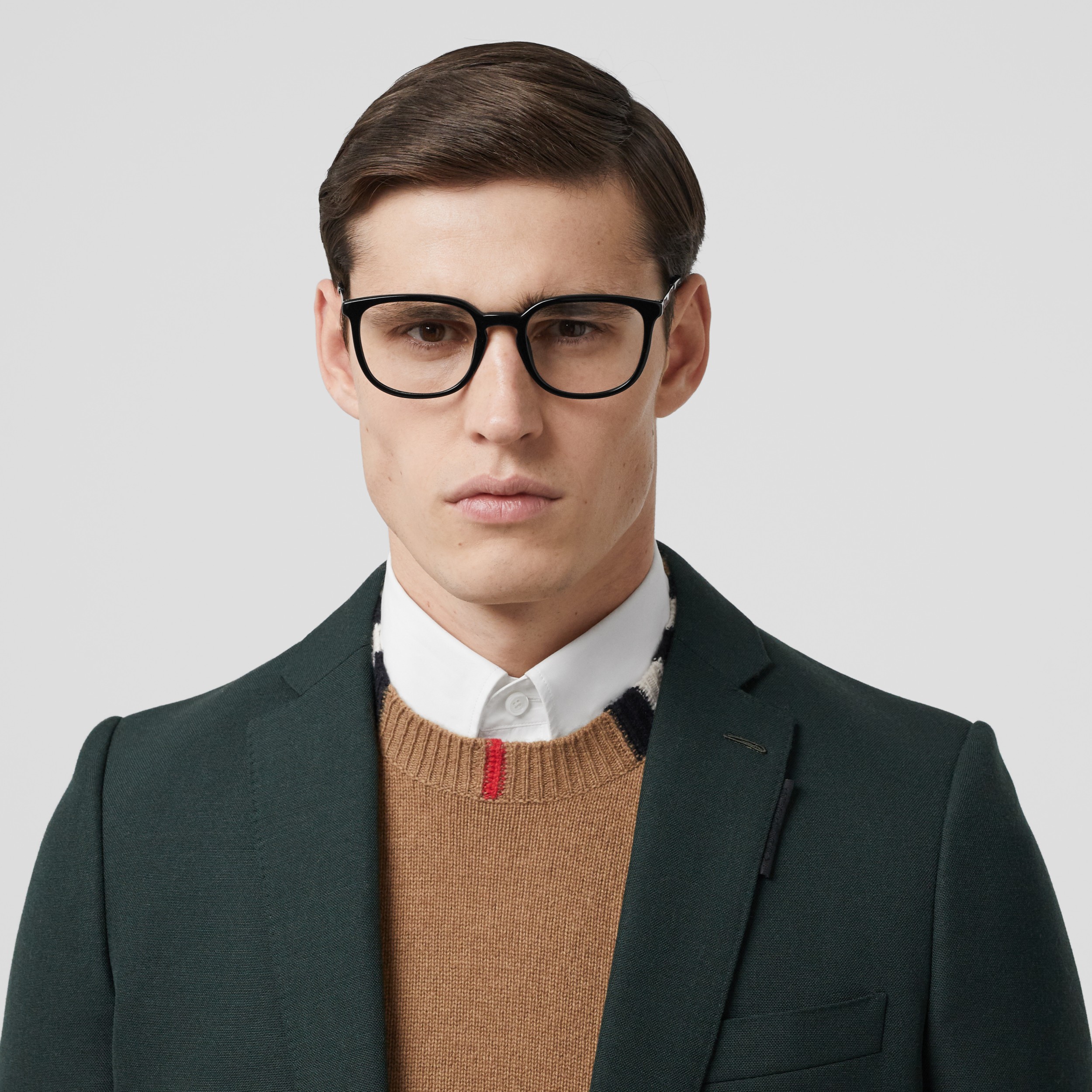 Square Optical Frames in Black - Men | Burberry United States