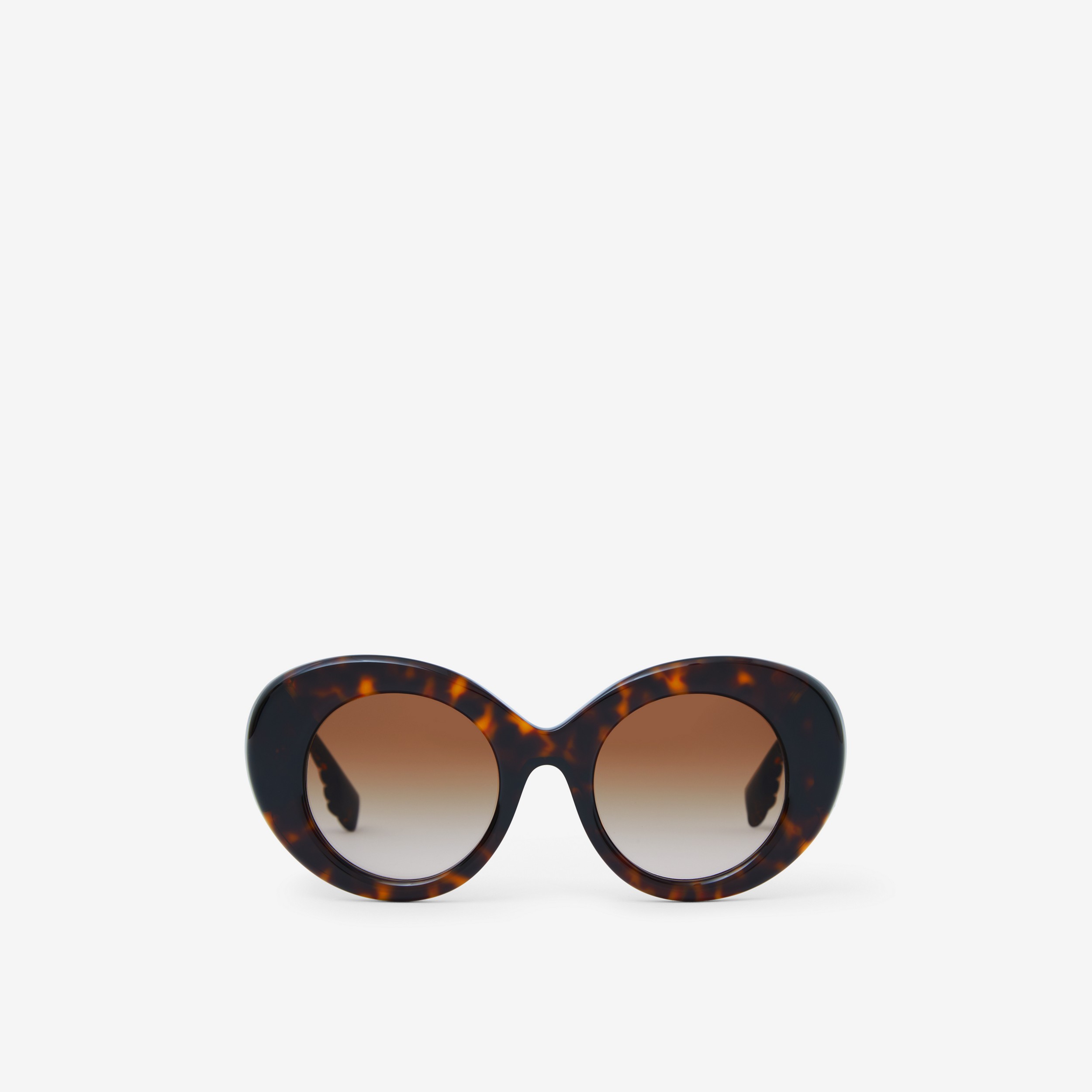 Extragroße runde Sonnenbrille „Lola“ mit Monogrammmotiv (Dunkles Schildpattfarben/braun) - Damen | Burberry® - 1