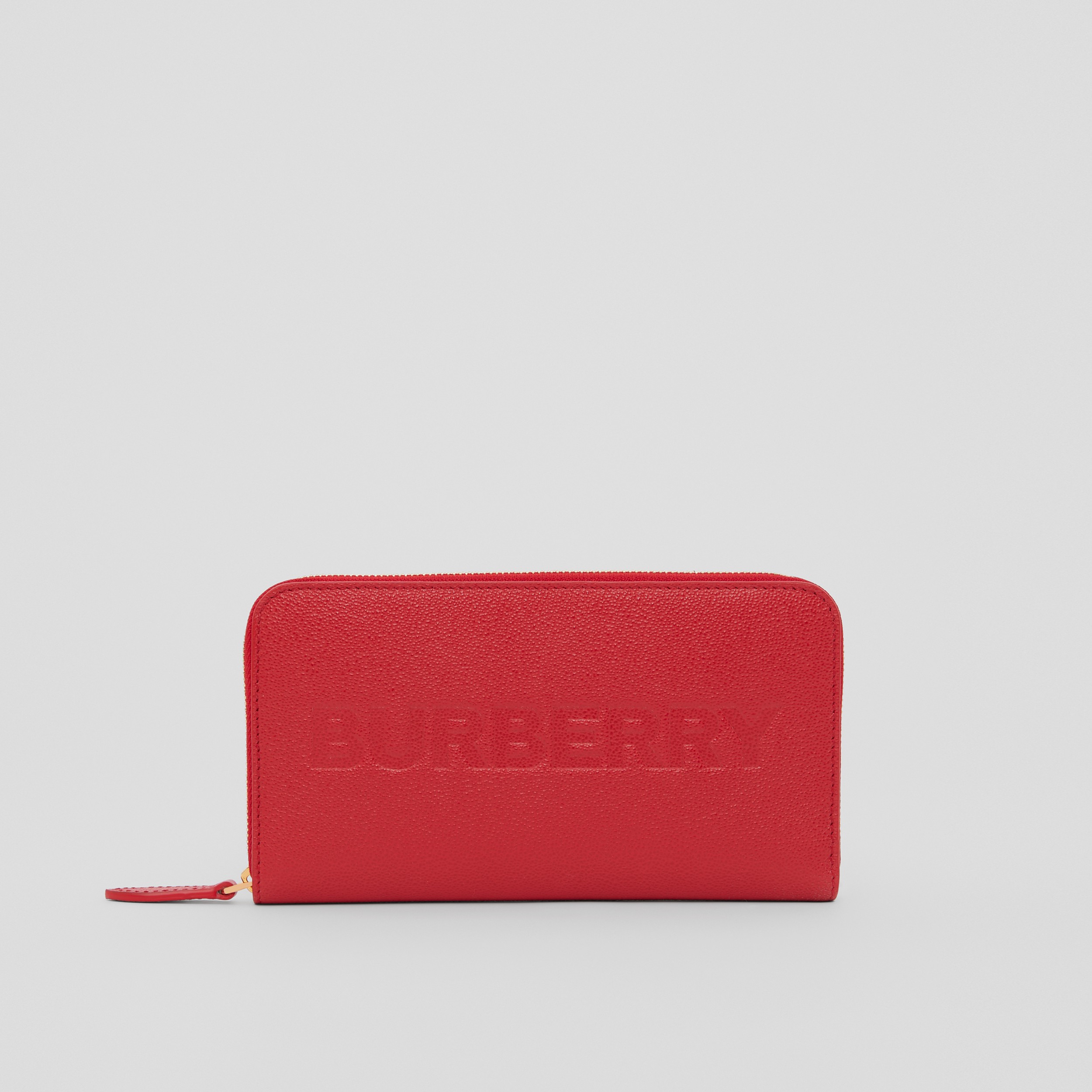 Lederbrieftasche mit Logoprägung und umlaufendem Reißverschluss (Rot) - Damen | Burberry® - 1