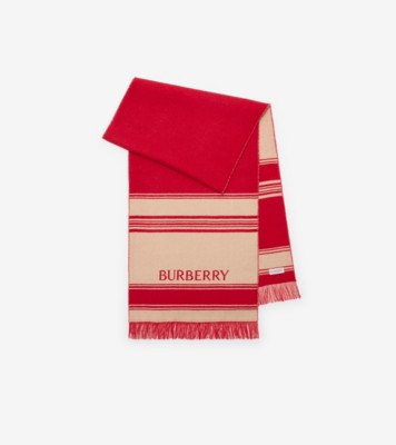 EKD ストライプ ウールスカーフ (クレヨンレッド) | Burberry®公式サイト