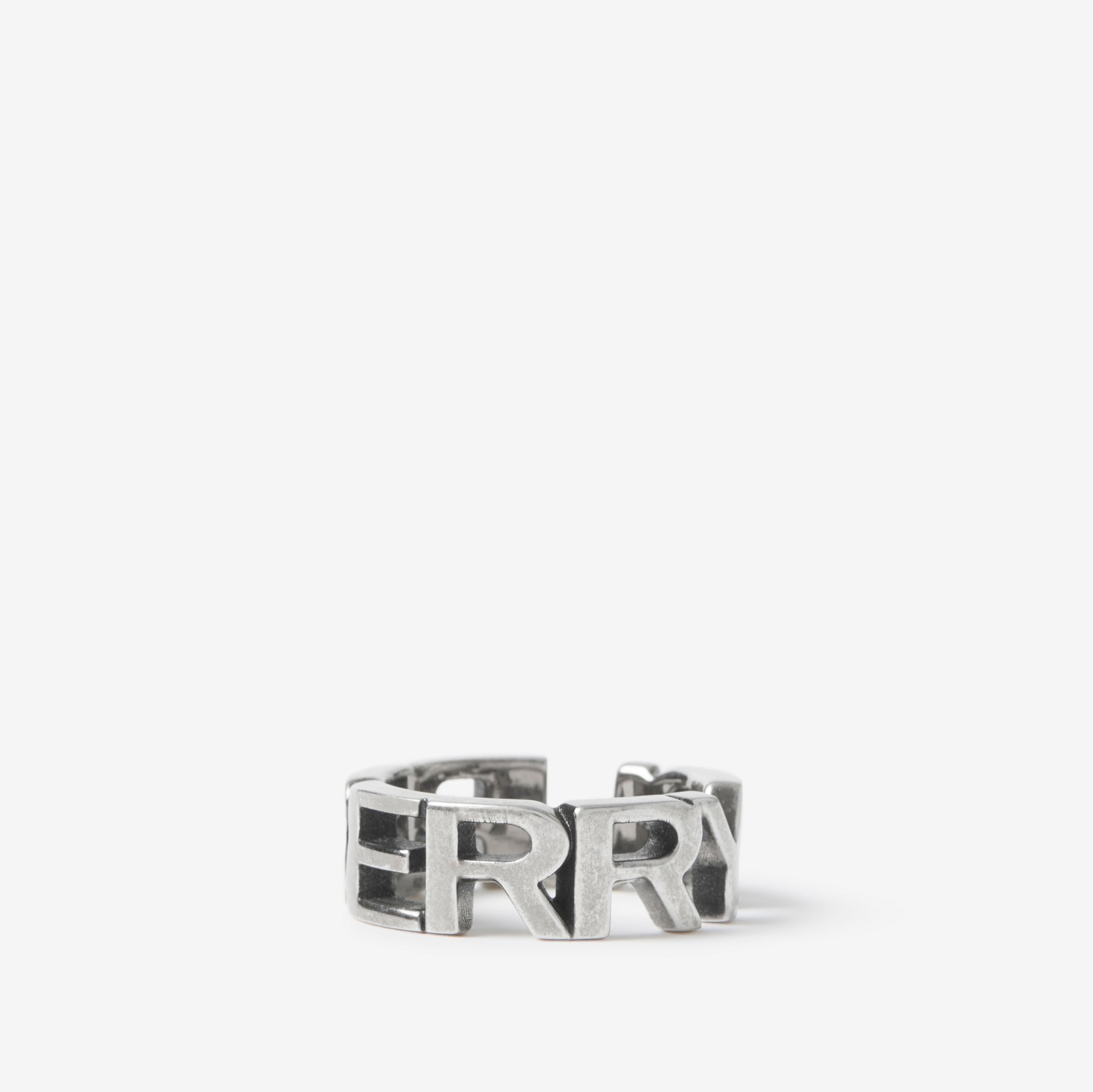 Palladium-plated Logo Ring in Vintage Steel - Men | Burberry® Official