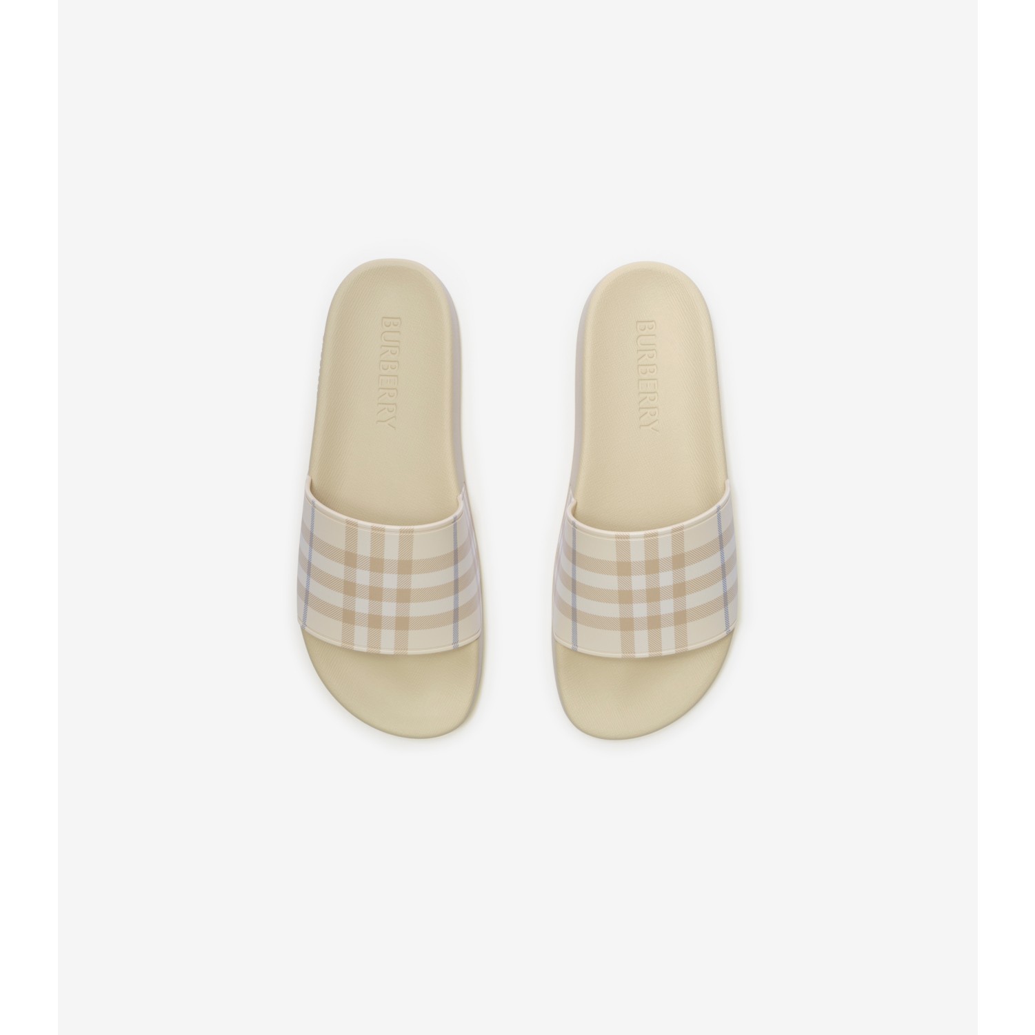Check Slides in Sesame beige - Women | Burberry® Official