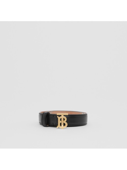 Burberry Ladies Black / Light Gold Monogram Buckled Belt, Size Small  8023439 - Jomashop