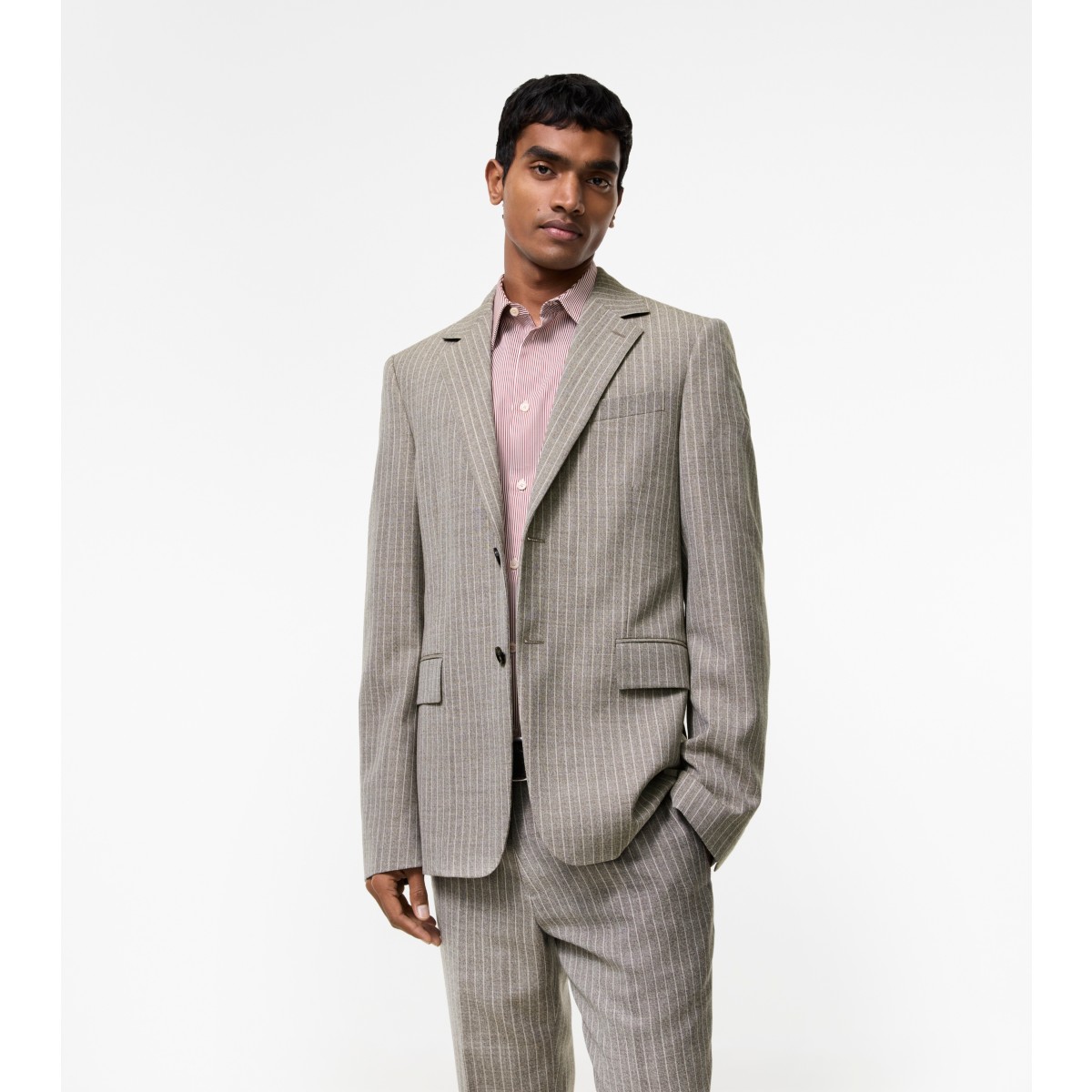  Stripe Pind Wool Sloane Tailored Jacket