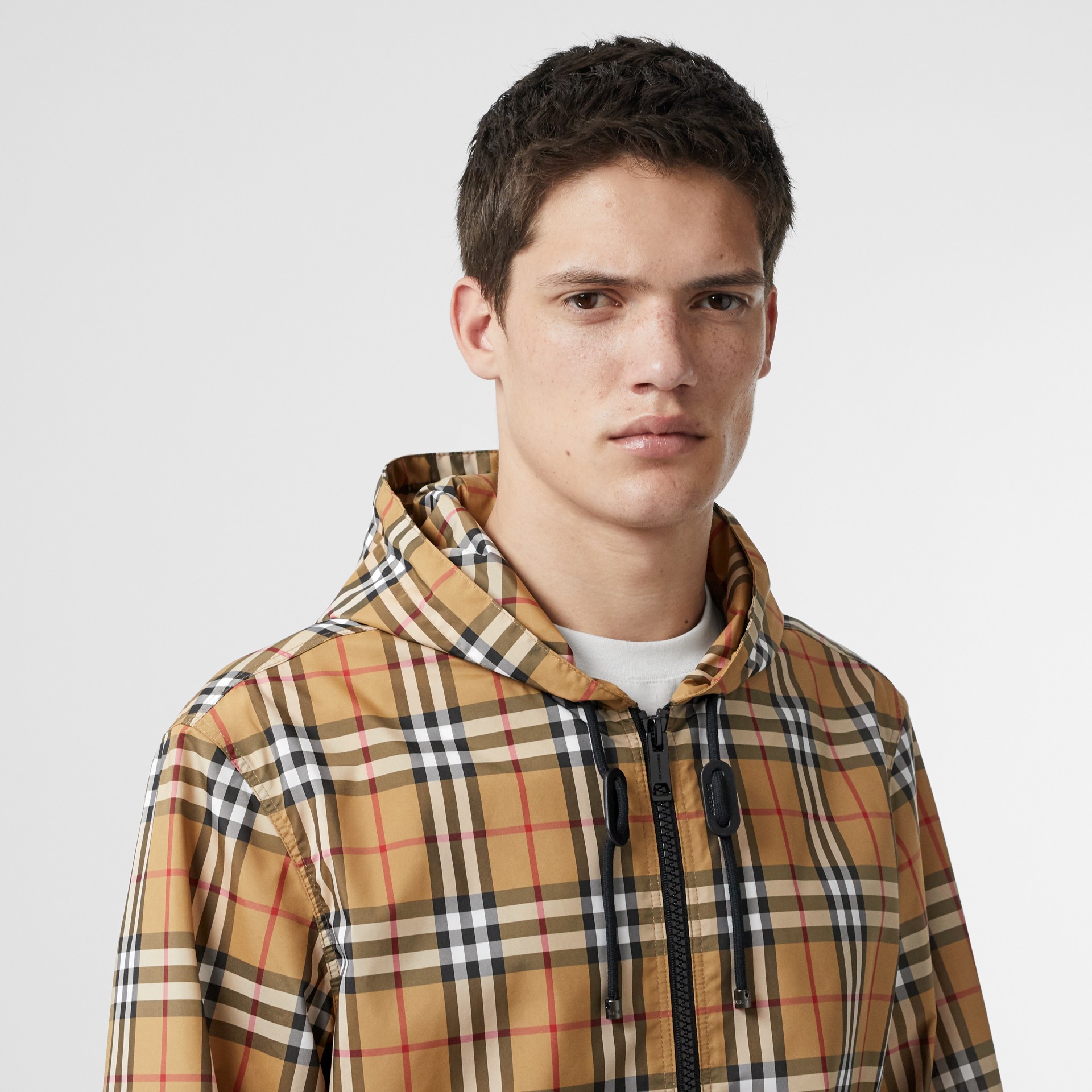 Vintage Check Lightweight Hooded Jacket in Antique Yellow - Men ...