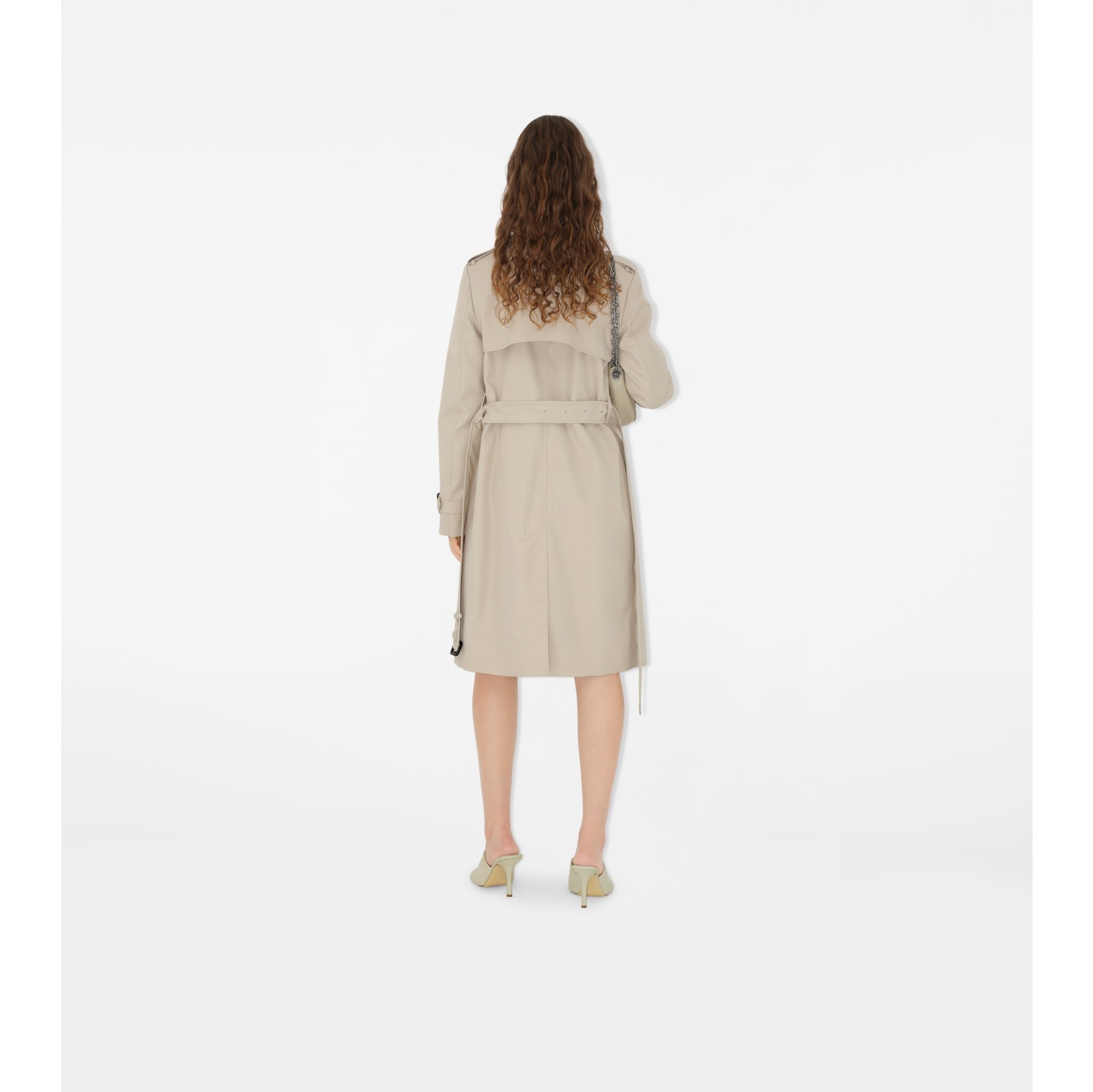 Mid-length Cotton Blend Trench Coat