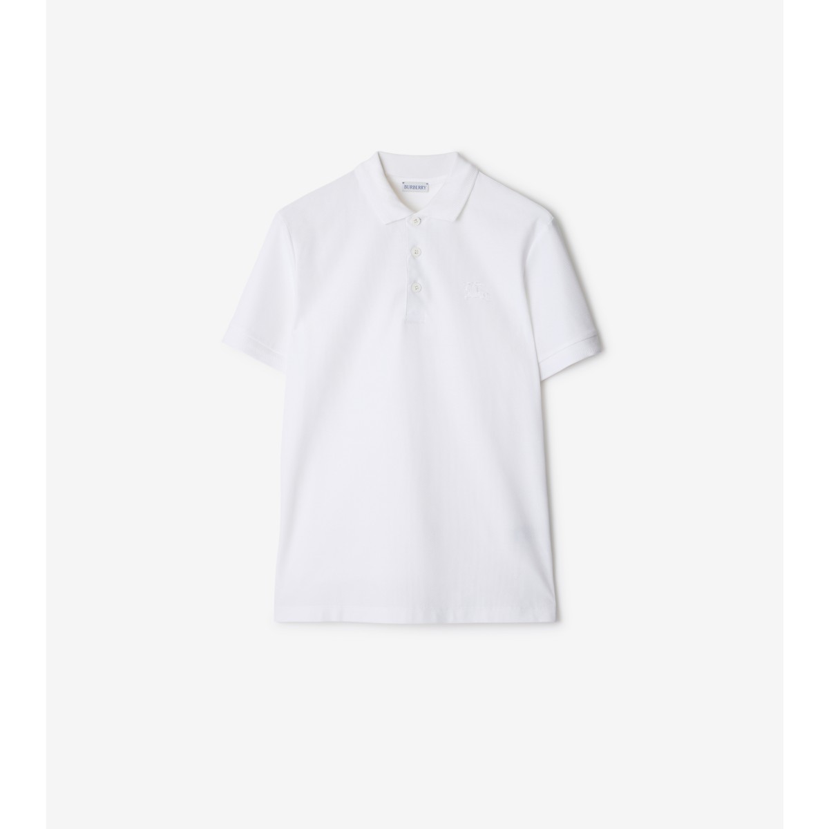 Burberry Chalk Pique Ekd Polo Shirt In White