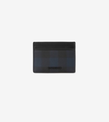 Check Card Case in Navy - Men, Canvas | Burberry® Official