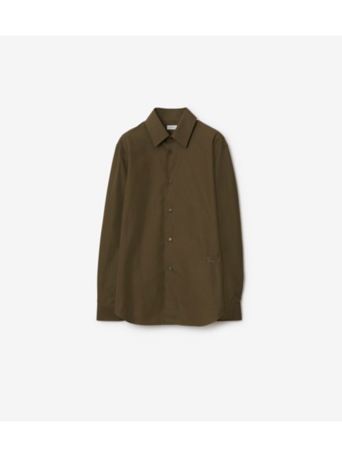 Shop Burberry Cotton Shirt In Military