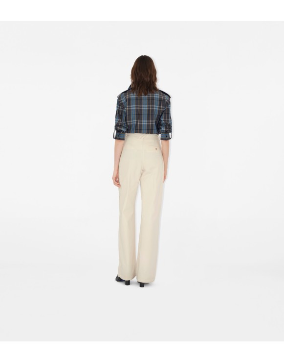 Chemise droite en coton Check