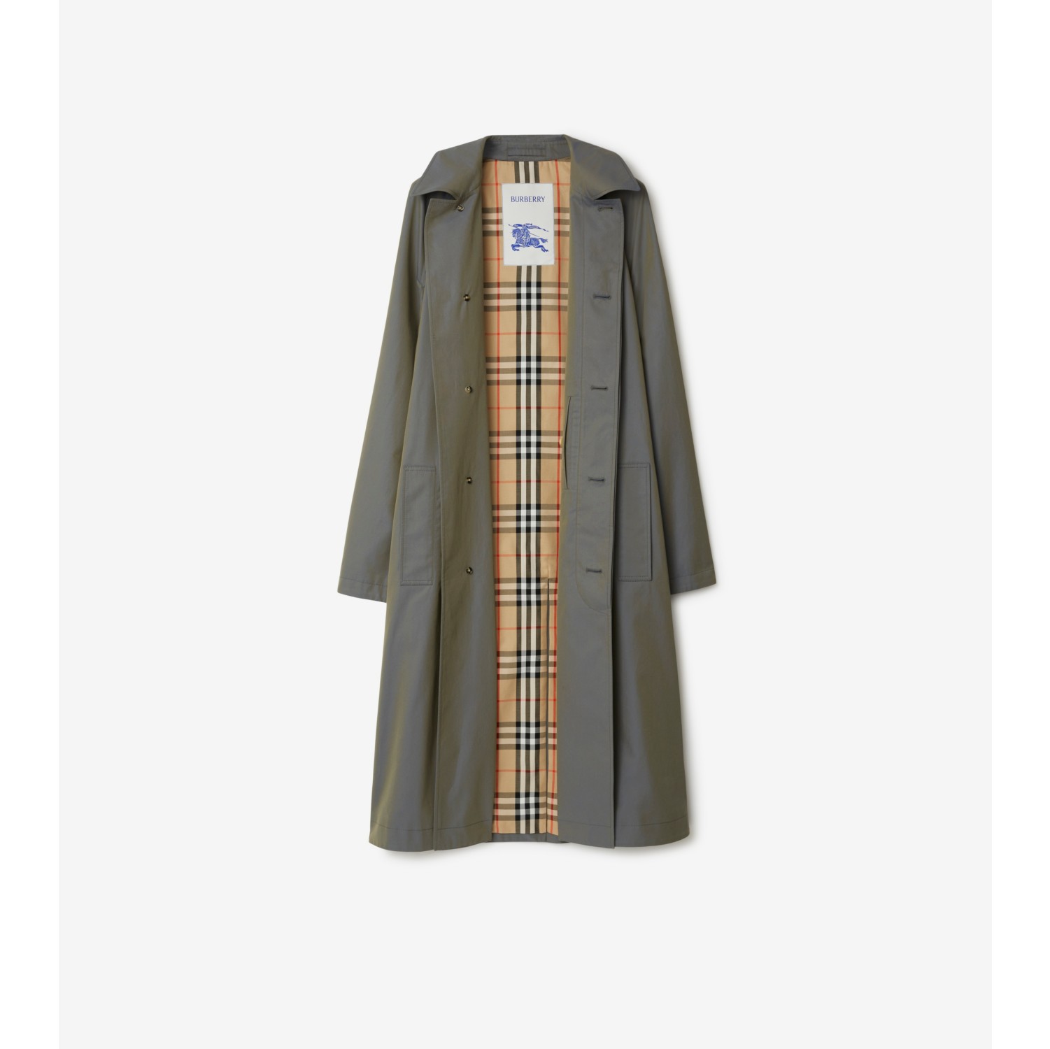 ロング コットンカーコート (アイロン) - メンズ, コットン | Burberry 