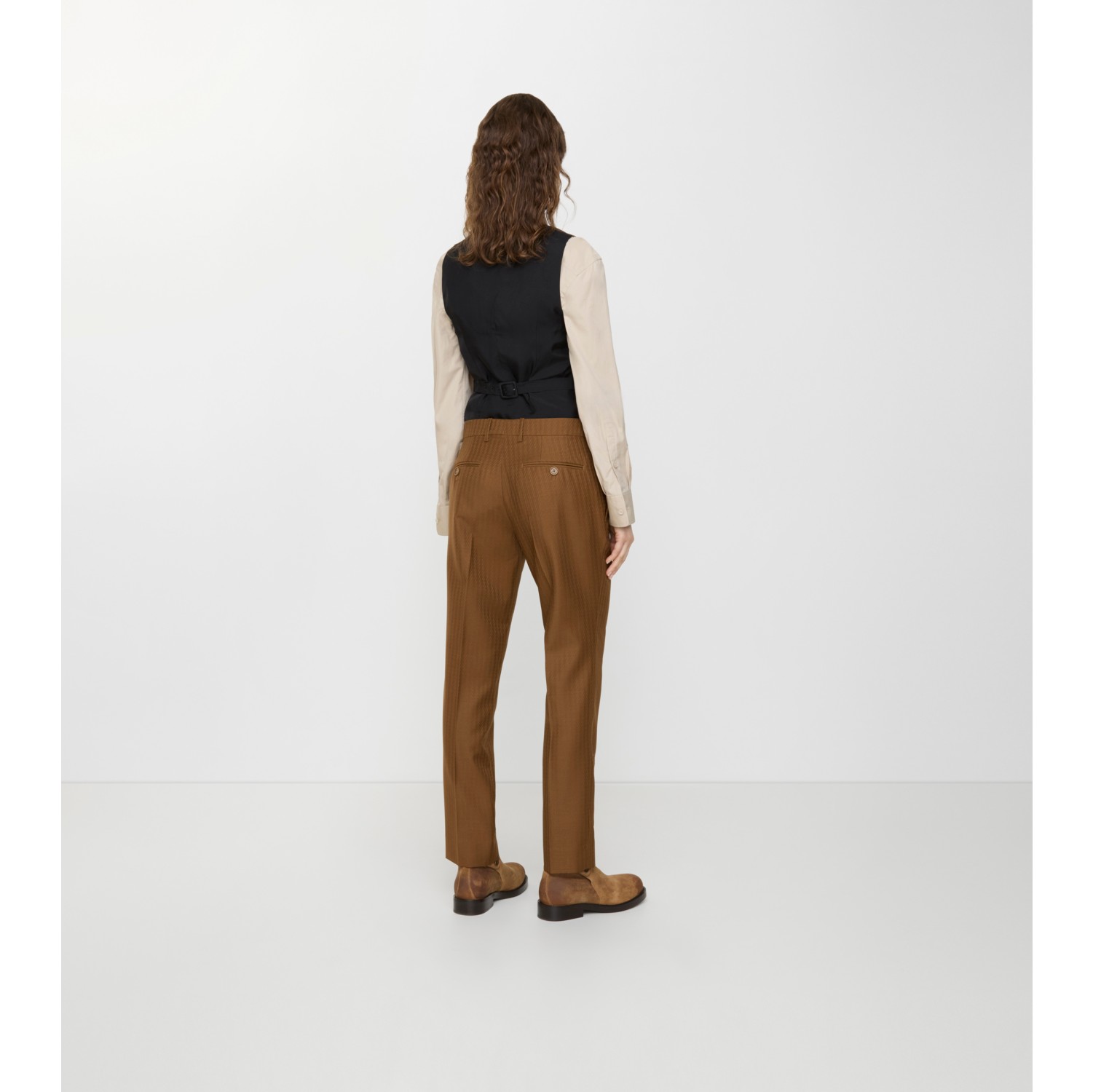 Wool Mohair Tailored Trousers in Hazelnut brown - Women | Burberry