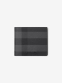 Check Bifold Wallet in colour Charcoal
