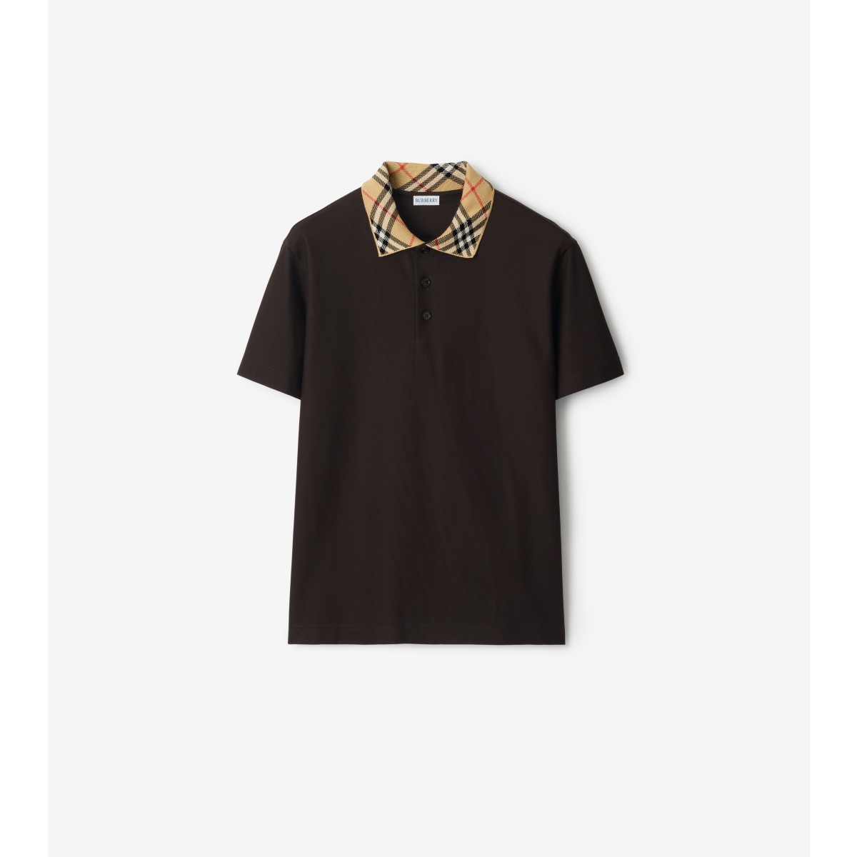  Check Collar Cotton Polo Shirt