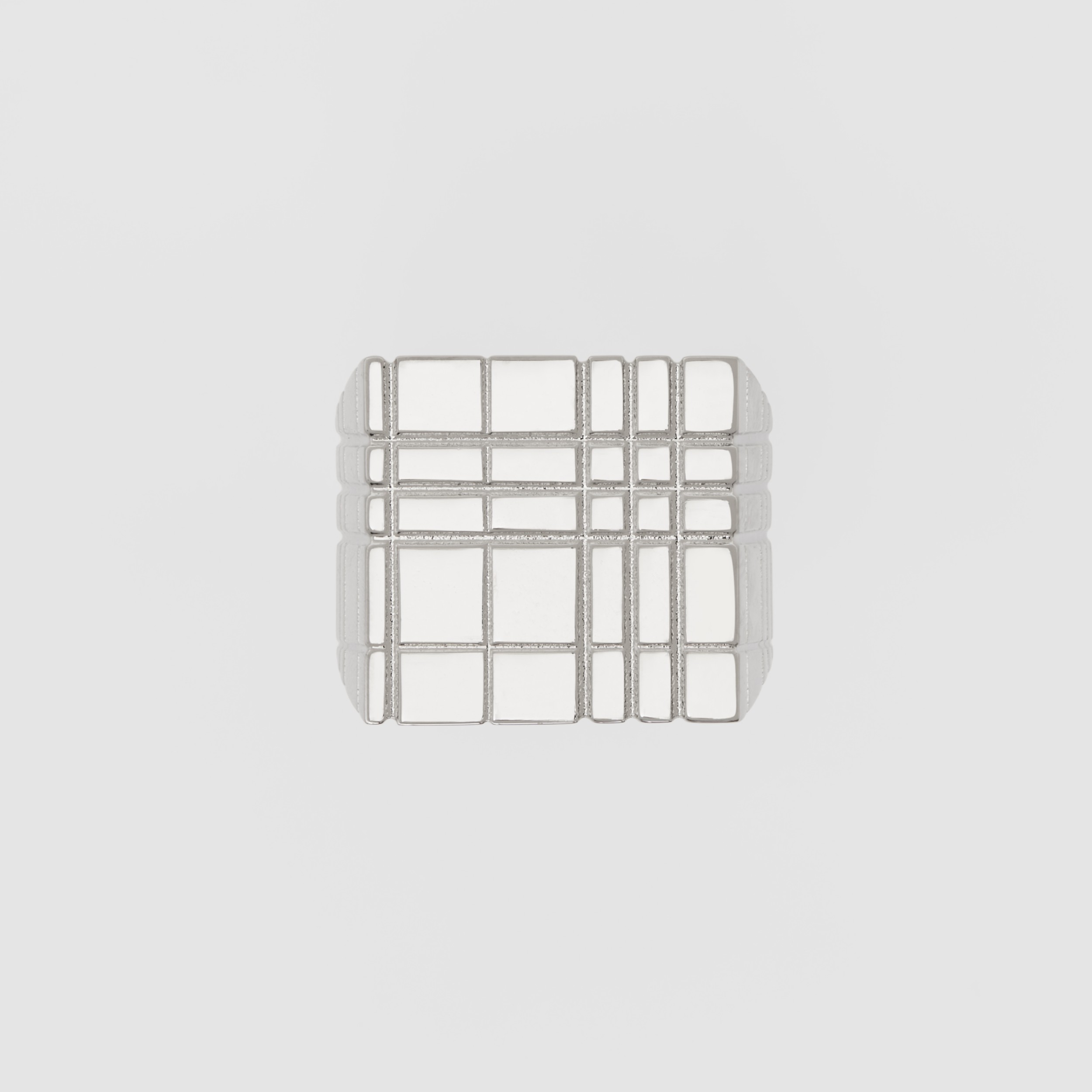 Check Engraved Palladium-plated Signet Ring in Palladio - Men | Burberry® Official - 4