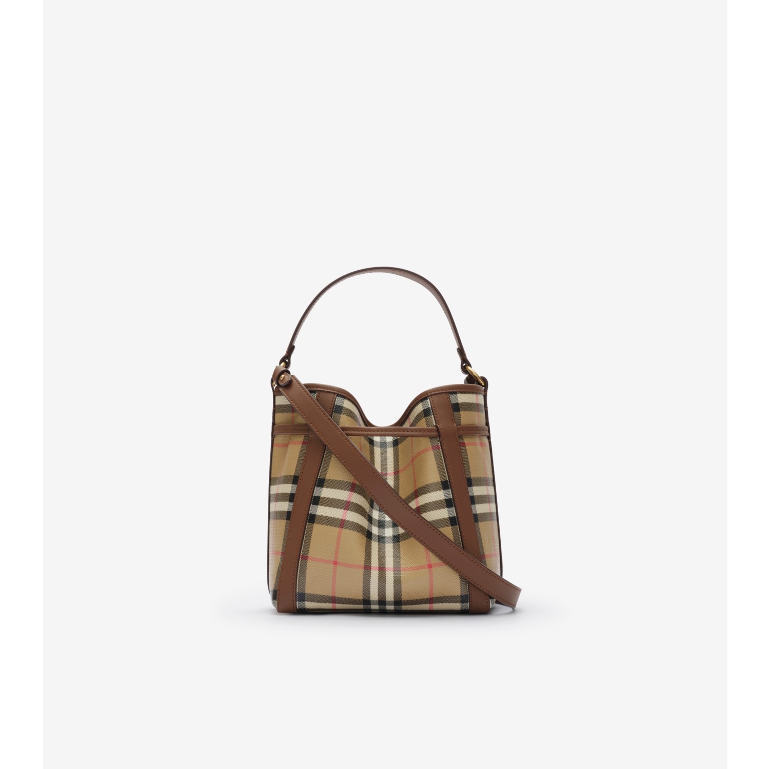 Mini Check Bucket Bag in Archive beige - Women, Cotton | Burberry
