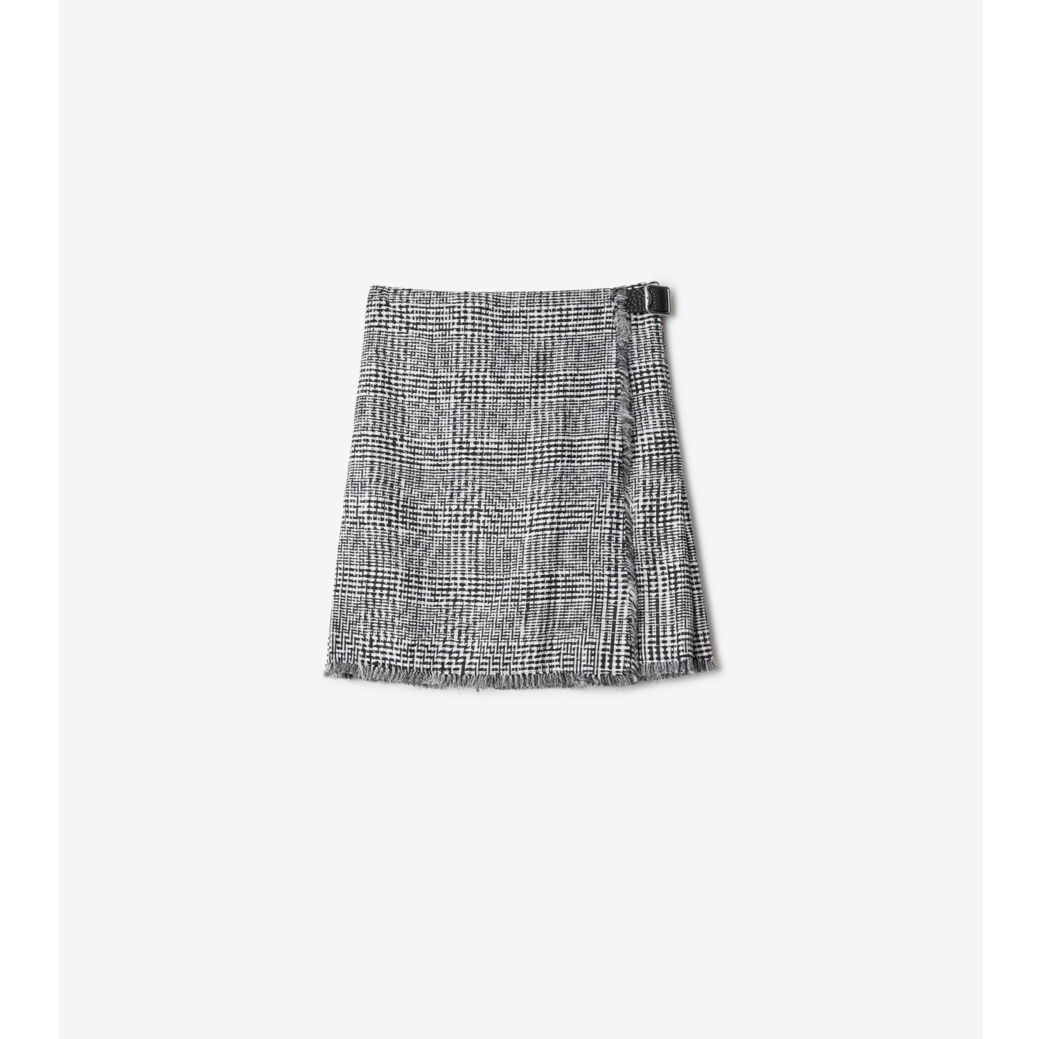 Kilt in nylon con motivo pied-de-poule distorto