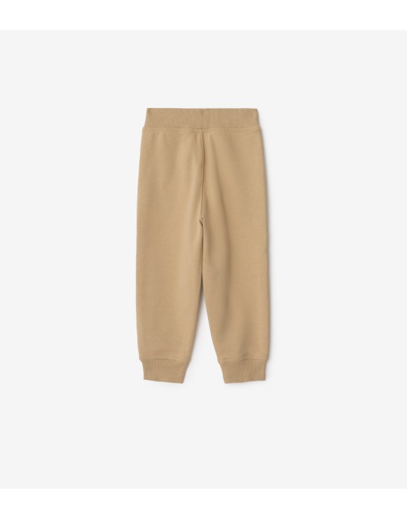 Check Trim Cotton Jogging Pants