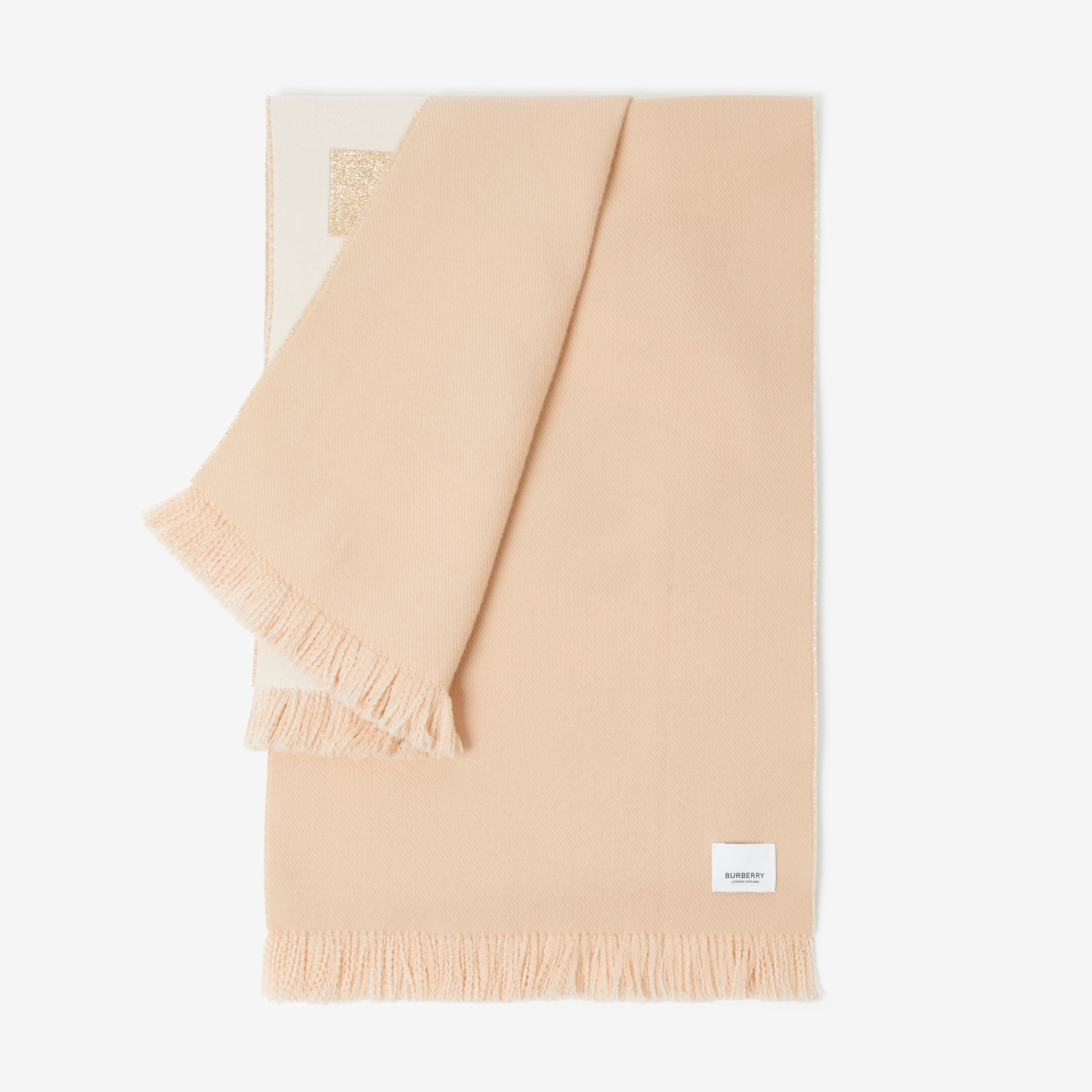 Logo Wool Blend Scarf in Camel/light Blush | Burberry® Official
