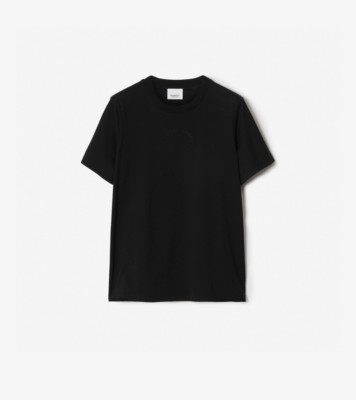 Logo Cotton T-shirt in Black - Women | Burberry® Official